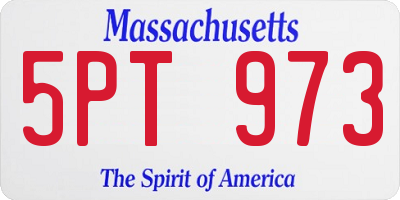MA license plate 5PT973