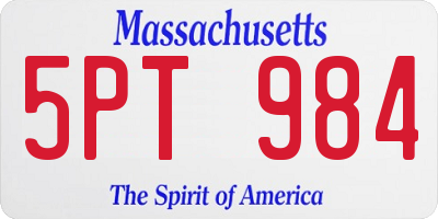 MA license plate 5PT984