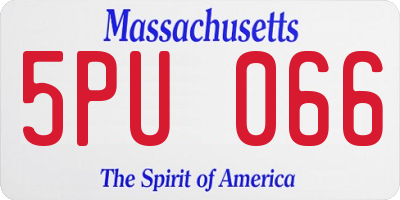 MA license plate 5PU066