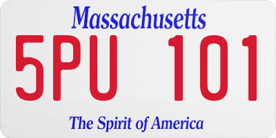 MA license plate 5PU101