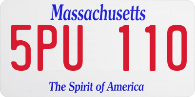 MA license plate 5PU110