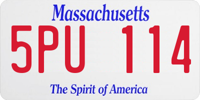 MA license plate 5PU114