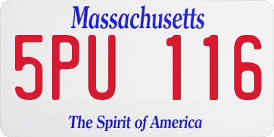 MA license plate 5PU116