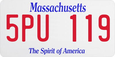 MA license plate 5PU119