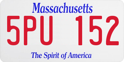 MA license plate 5PU152
