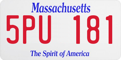 MA license plate 5PU181