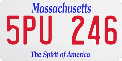 MA license plate 5PU246