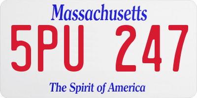 MA license plate 5PU247