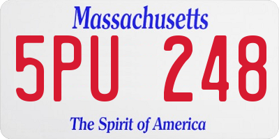 MA license plate 5PU248