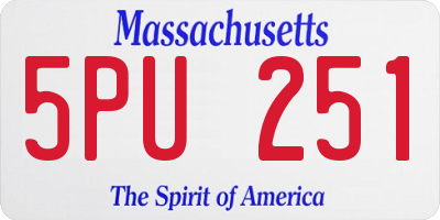 MA license plate 5PU251