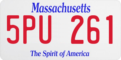 MA license plate 5PU261