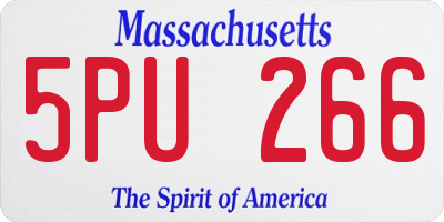MA license plate 5PU266
