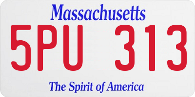 MA license plate 5PU313