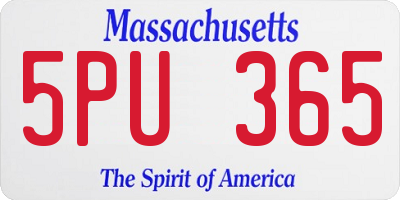 MA license plate 5PU365