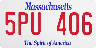 MA license plate 5PU406