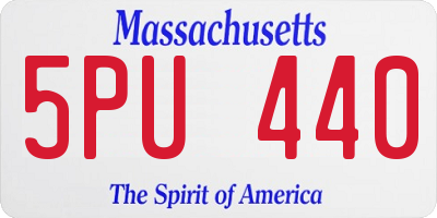 MA license plate 5PU440