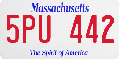 MA license plate 5PU442