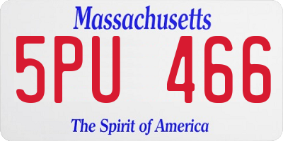 MA license plate 5PU466