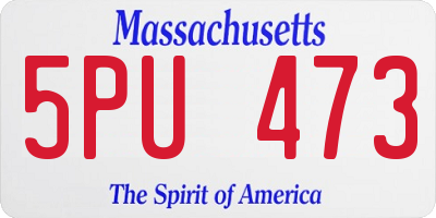 MA license plate 5PU473