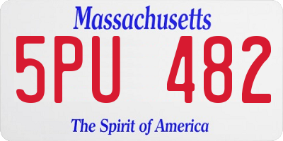 MA license plate 5PU482