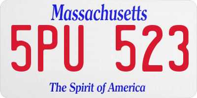 MA license plate 5PU523