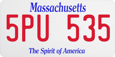 MA license plate 5PU535