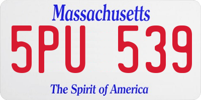 MA license plate 5PU539