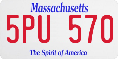 MA license plate 5PU570