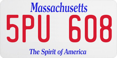 MA license plate 5PU608