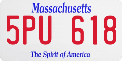 MA license plate 5PU618