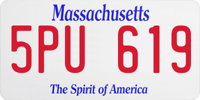 MA license plate 5PU619
