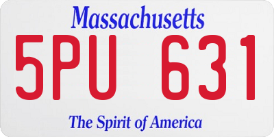 MA license plate 5PU631