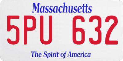 MA license plate 5PU632