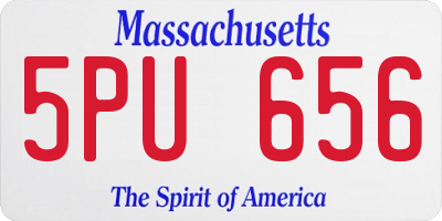 MA license plate 5PU656
