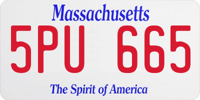MA license plate 5PU665