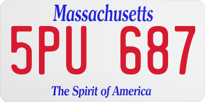 MA license plate 5PU687