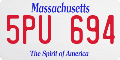 MA license plate 5PU694