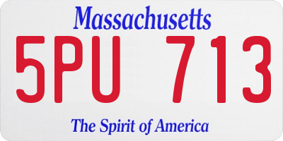 MA license plate 5PU713