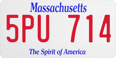 MA license plate 5PU714