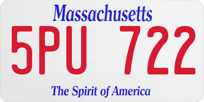MA license plate 5PU722