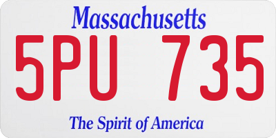 MA license plate 5PU735