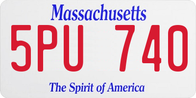 MA license plate 5PU740