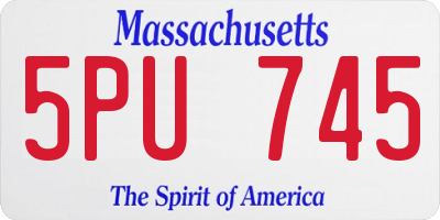 MA license plate 5PU745
