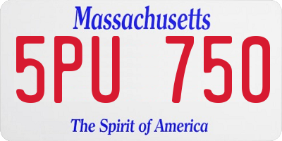 MA license plate 5PU750