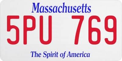 MA license plate 5PU769