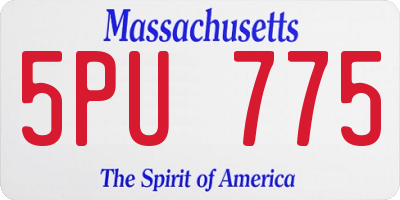 MA license plate 5PU775