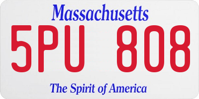 MA license plate 5PU808