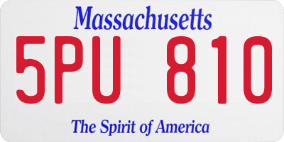 MA license plate 5PU810