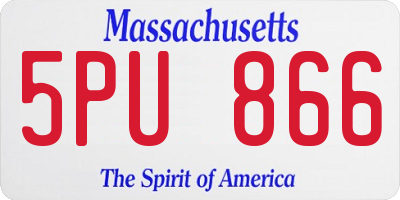MA license plate 5PU866