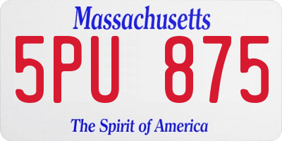 MA license plate 5PU875